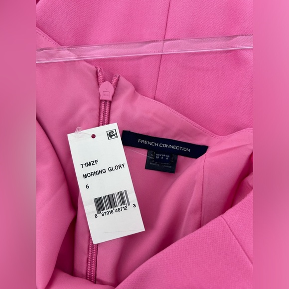 NWT FRENCH CONNECTION Whisper One Shoulder Mini Dress Morning Glory Barbie Sz 6 - Picture 6 of 14
